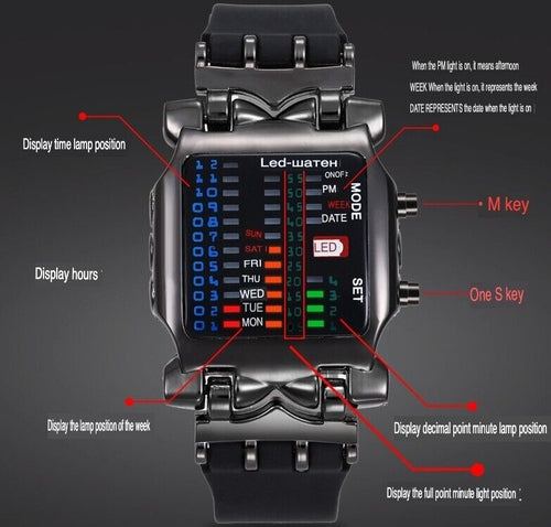 Luxury Men's Watch LED Sports Date Digital Bracelet Waterproof Quartz