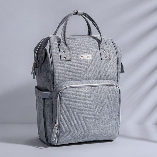 Premium Quilted Diaper Backpack - Large Capacity Waterproof Baby Travel Bag