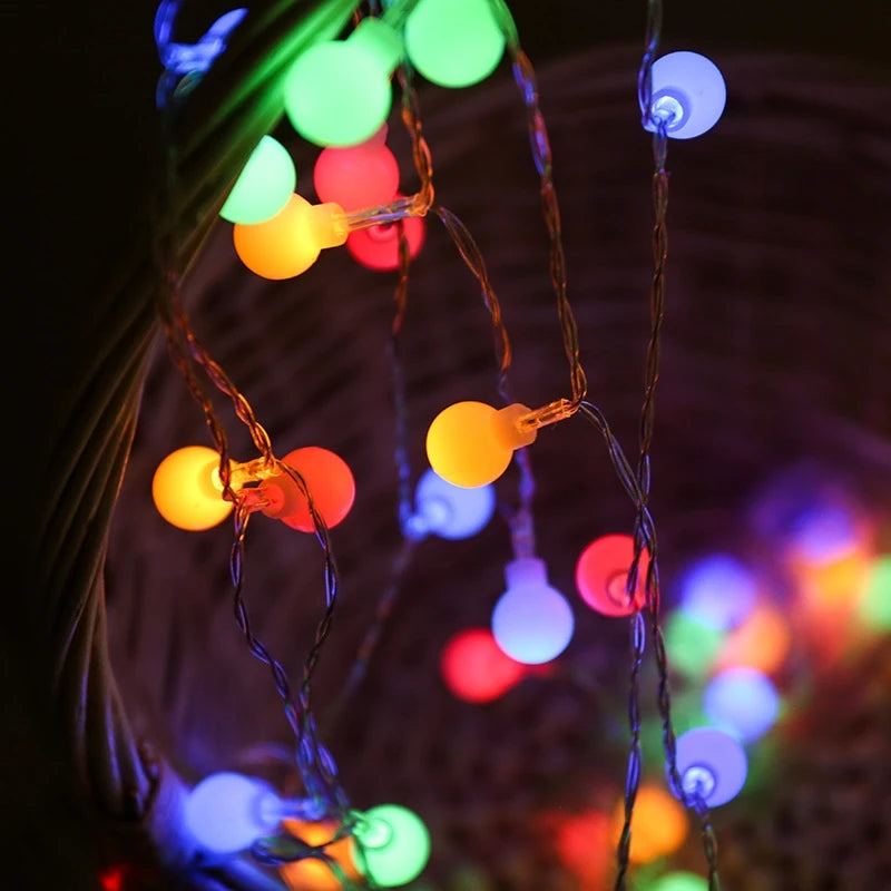 Elevate your space with these versatile 10M LED string lights. Featuring soft, ball-shaped bulbs, they create a warm, inviting ambiance for any occasion, indoors or out. Powered by USB or batteries, you have the flexibility to place them anywhere. Perfect