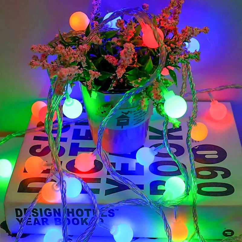 Elevate your space with these versatile 10M LED string lights. Featuring soft, ball-shaped bulbs, they create a warm, inviting ambiance for any occasion, indoors or out. Powered by USB or batteries, you have the flexibility to place them anywhere. Perfect