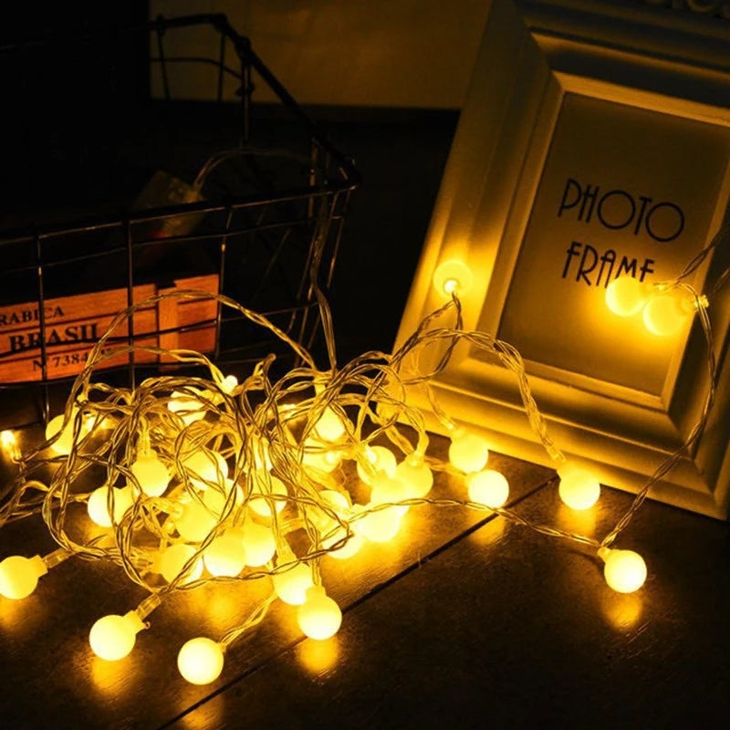 Elevate your space with these versatile 10M LED string lights. Featuring soft, ball-shaped bulbs, they create a warm, inviting ambiance for any occasion, indoors or out. Powered by USB or batteries, you have the flexibility to place them anywhere. Perfect