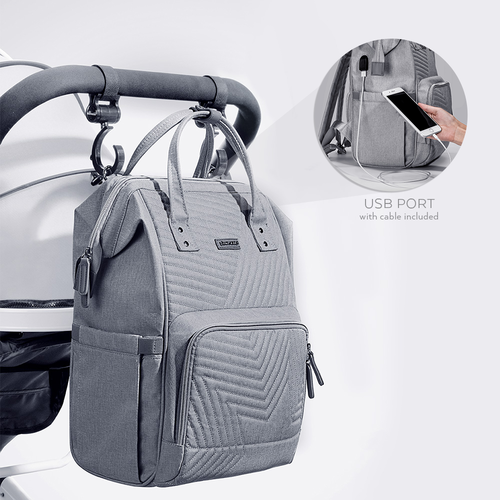 Premium Quilted Diaper Backpack - Large Capacity Waterproof Baby Travel Bag