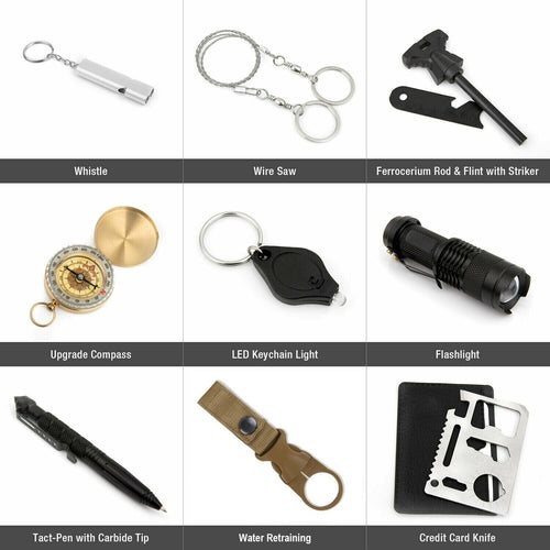 14-in-1 Professional Emergency Survival Kit – Heavy Duty Outdoor Safety & Camping Gear